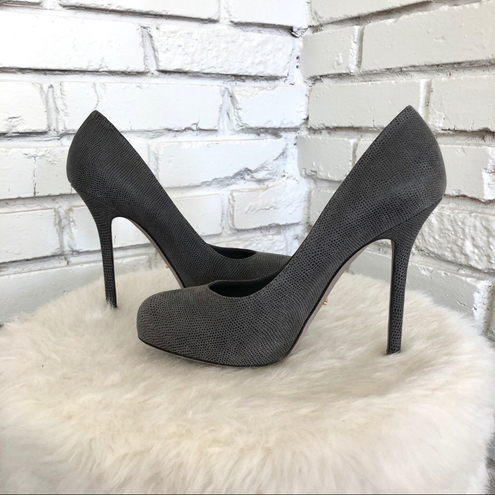 Sergio Rossi Grey Leather Heels